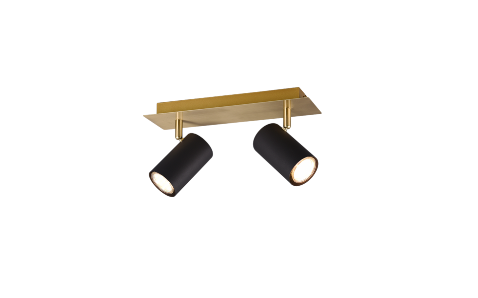 Trio Lighting Trio MARLEY ceiling spotlight | 2x GU10 | black with gold | IP20 | 15 cm Trio Lighting Trio MARLEY ceiling spotlight | 2x GU10 | black with gold | IP20 | 15 cm