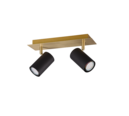 Trio Lighting Trio MARLEY plafondspot | GU10 Fitting | zwart met goud | 30 x 9 cm | IP20 | excl. 2x GU10 | max. 35W