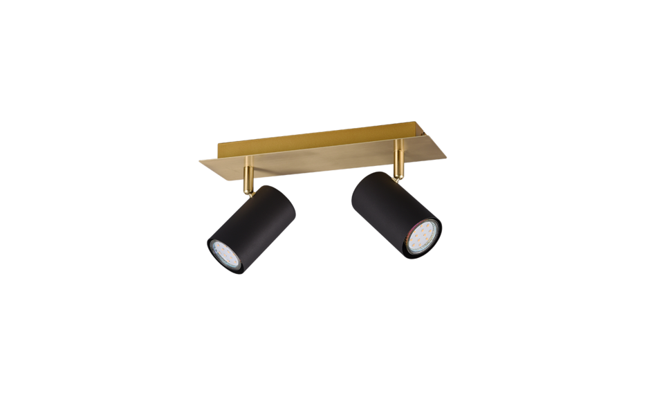 Trio Lighting Trio MARLEY plafondspot | GU10 Fitting | zwart met goud | 30 x 9 cm | IP20 | excl. 2x GU10 | max. 35W Trio Lighting Trio MARLEY plafondspot | GU10 Fitting | zwart met goud | 30 x 9 cm | IP20 | excl. 2x GU10 | max. 35W