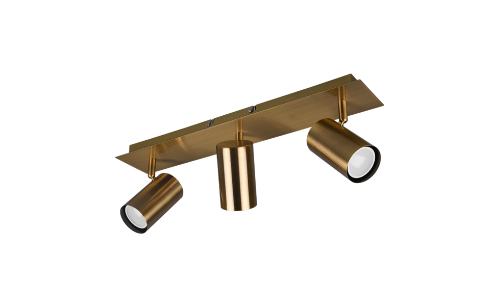 Trio Lighting Trio MARLEY plafondspot | GU10 Fitting | oud brons | 48 x 9 cm | IP20 | excl. 3x GU10 | max. 35W