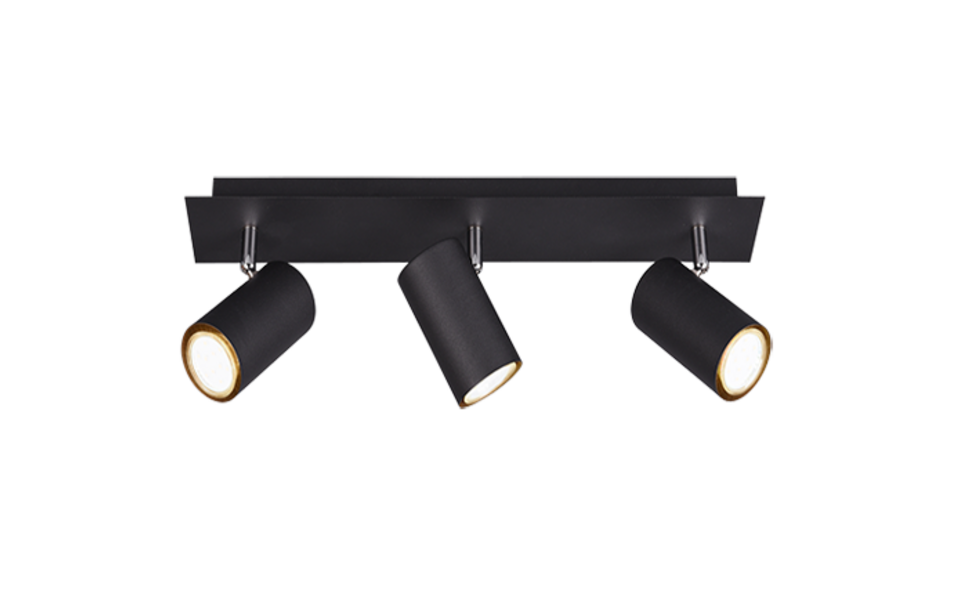 Trio Lighting Trio MARLEY plafondspot | GU10 Fitting | mat zwart | 48 x 9 cm | IP20 | excl. 3x GU10 | max. 35W