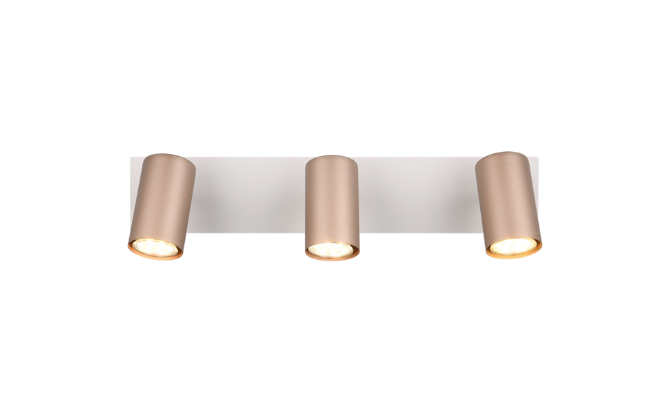 Trio Lighting Trio MARLEY plafondspot | GU10 Fitting | koffie | 48 x 9 cm | IP20 | excl. 3x GU10 | max. 35W