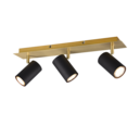 Trio Lighting Trio MARLEY ceiling spotlight | 3x GU10 | black with gold | IP20 | 15 cm