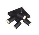 Trio Lighting Trio MARLEY plafondspot | GU10 Fitting | mat zwart | 24 x 24 cm | IP20 | excl. 4x GU10 | max. 35W
