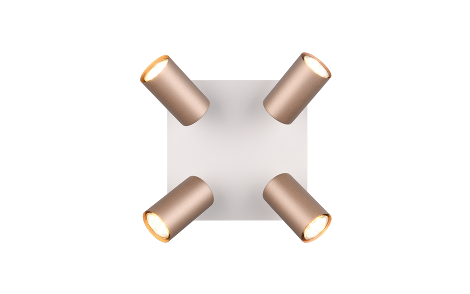 Trio Lighting Trio MARLEY plafondspot | GU10 Fitting | koffie | 24 x 24 cm | IP20 | excl. 4x GU10 | max. 35W Trio Lighting Trio MARLEY plafondspot | GU10 Fitting | koffie | 24 x 24 cm | IP20 | excl. 4x GU10 | max. 35W