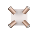 Trio Lighting Trio MARLEY ceiling spotlight | 4x GU10 | mocha brown | Ø 24 cm | IP20 | 15 cm