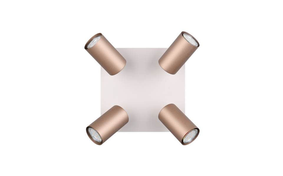 Trio Lighting Trio MARLEY plafondspot | GU10 Fitting | koffie | 24 x 24 cm | IP20 | excl. 4x GU10 | max. 35W Trio Lighting Trio MARLEY plafondspot | GU10 Fitting | koffie | 24 x 24 cm | IP20 | excl. 4x GU10 | max. 35W
