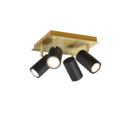 Trio Lighting Trio MARLEY ceiling spotlight | 4x GU10 | black with gold | Ø 24 cm | IP20 | 15 cm