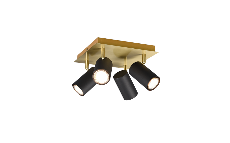 Trio Lighting Trio MARLEY ceiling spotlight | 4x GU10 | black with gold | Ø 24 cm | IP20 | 15 cm Trio Lighting Trio MARLEY ceiling spotlight | 4x GU10 | black with gold | Ø 24 cm | IP20 | 15 cm