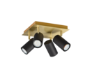 Trio Lighting Trio MARLEY ceiling spotlight | 4x GU10 | black with gold | Ø 24 cm | IP20 | 15 cm