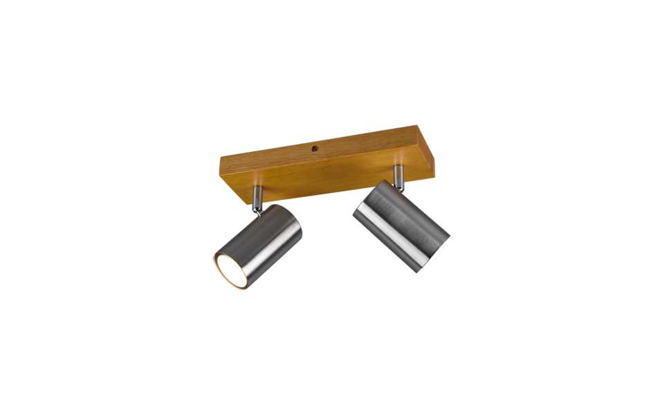 Trio Lighting Trio MARLEY plafondspot | GU10 Fitting | nikkel mat | 26 x 9 cm | IP20 | excl. 2x GU10 | max. 35W