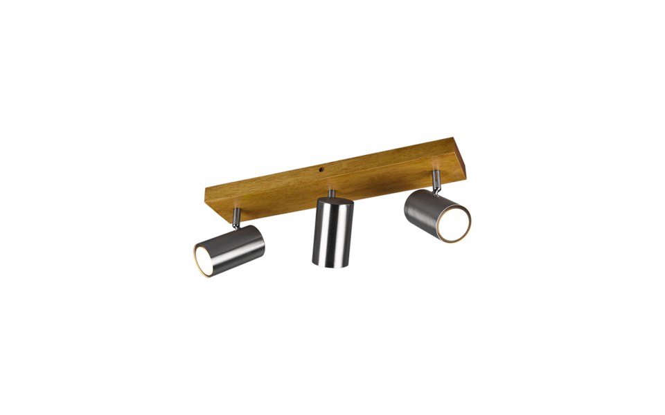 Trio Lighting Trio MARLEY plafondspot | GU10 Fitting | nikkel mat | 44 x 9 cm | IP20 | excl. 3x GU10 | max. 35W