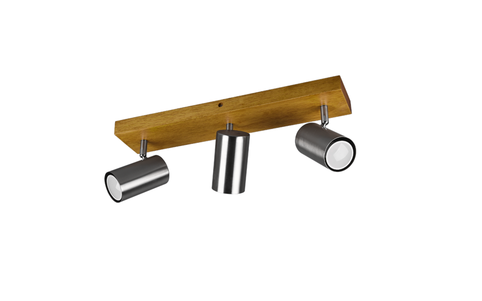 Trio Lighting Trio MARLEY plafondspot | GU10 Fitting | nikkel mat | 44 x 9 cm | IP20 | excl. 3x GU10 | max. 35W