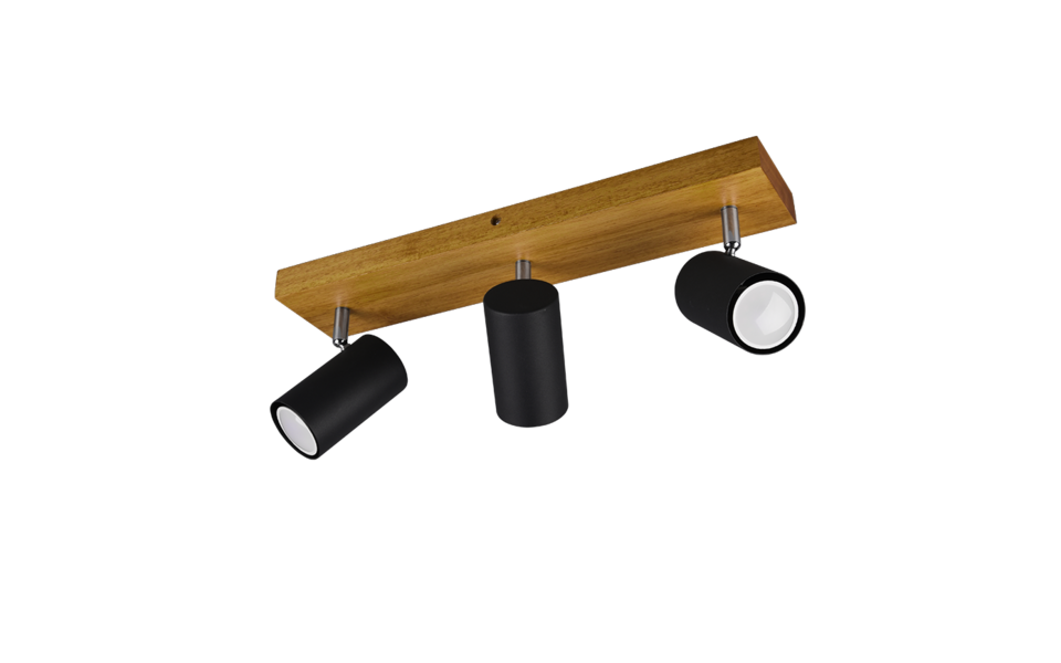 Trio Lighting Trio MARLEY plafondspot | GU10 Fitting | mat zwart | 44 x 9 cm | IP20 | excl. 3x GU10 | max. 35W
