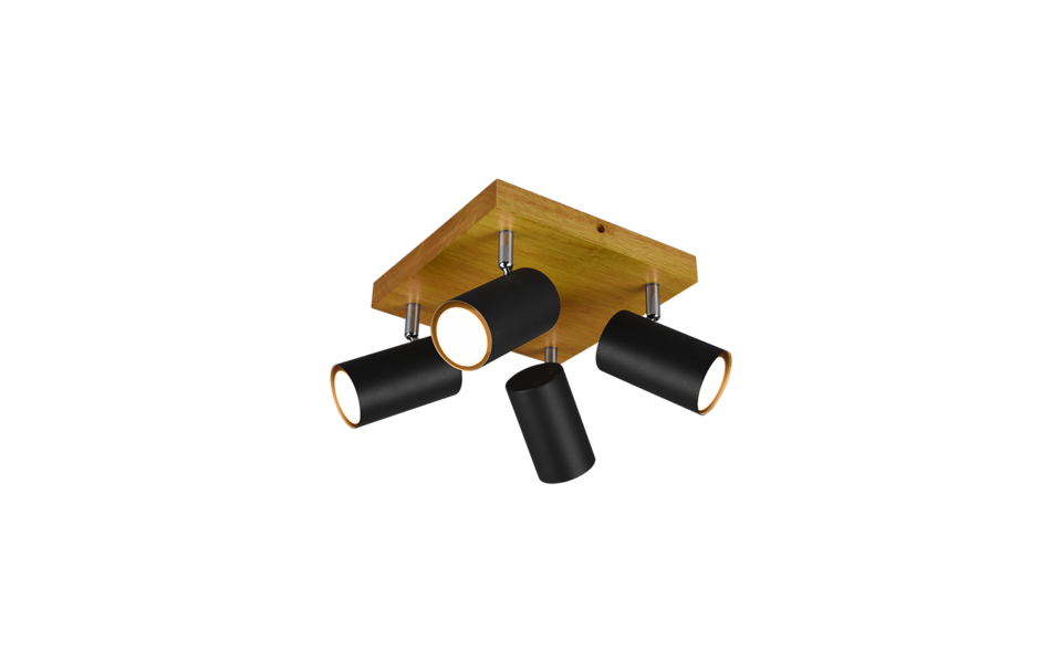 Trio Lighting Trio MARLEY ceiling spotlight | 4x GU10 | black | Ø 22 cm | IP20 | 16 cm