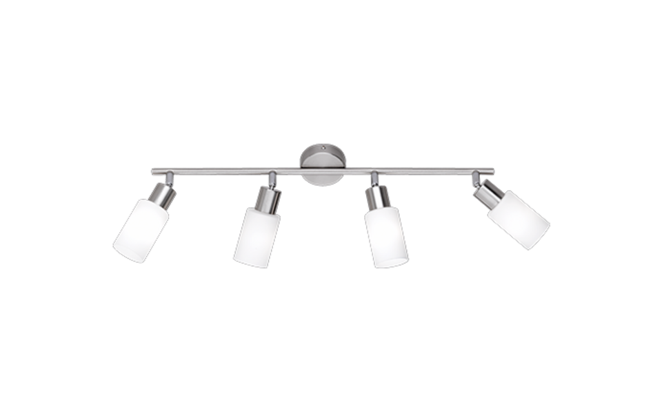 Trio Lighting Trio MARS plafondspot | E14 Fitting | nikkel mat met wit | 60 x 8 cm | IP20 | excl. 4x E14 | max. 40W