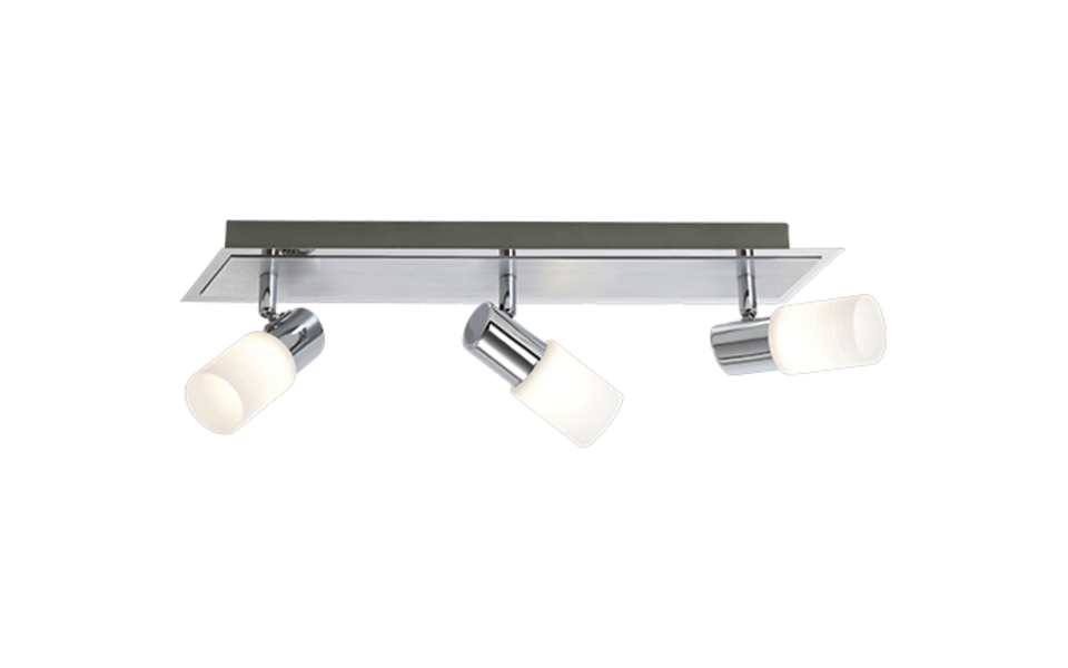Trio Lighting Trio CLAPTON plafondspot | LED | chroom met wit geborsteld | 50 x 7 cm | IP20 | 3x 4,3W | 430 lm | 3000K | niet dimbaar Trio Lighting Trio CLAPTON plafondspot | LED | chroom met wit geborsteld | 50 x 7 cm | IP20 | 3x 4,3W | 430 lm | 3000K | niet dimbaar