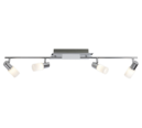 Trio Lighting Trio CLAPTON plafondspot | LED | chroom met wit geborsteld | 96,5 x 8 cm | IP20 | 4x 4,3W | 430 lm | 3000K | niet dimbaar