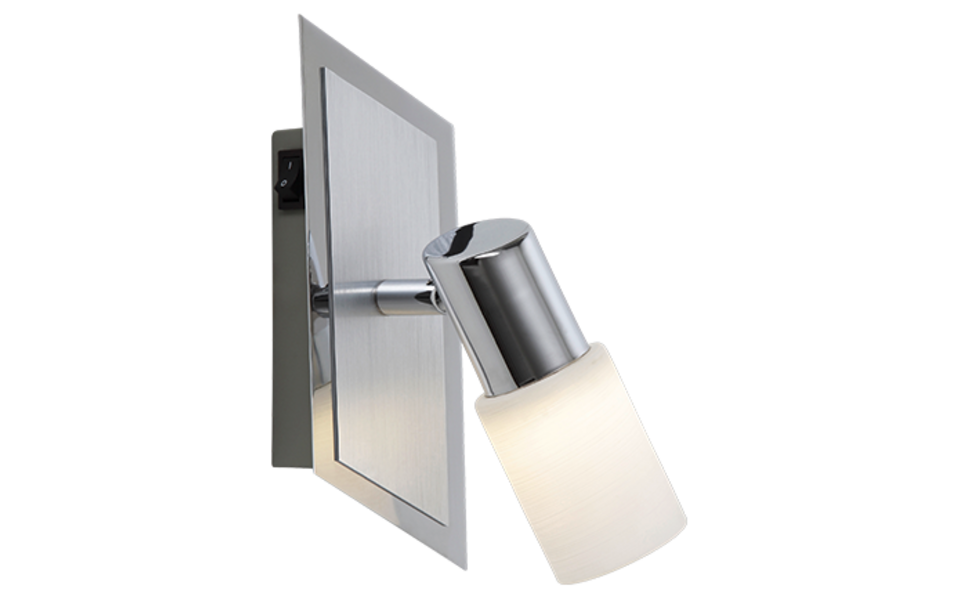 Trio Lighting Trio CLAPTON plafondspot | LED | chroom met wit geborsteld | 7 x 20 cm | IP20 | 1x 4,3W | 430 lm | 3000K | niet dimbaar Trio Lighting Trio CLAPTON plafondspot | LED | chroom met wit geborsteld | 7 x 20 cm | IP20 | 1x 4,3W | 430 lm | 3000K | niet dimbaar