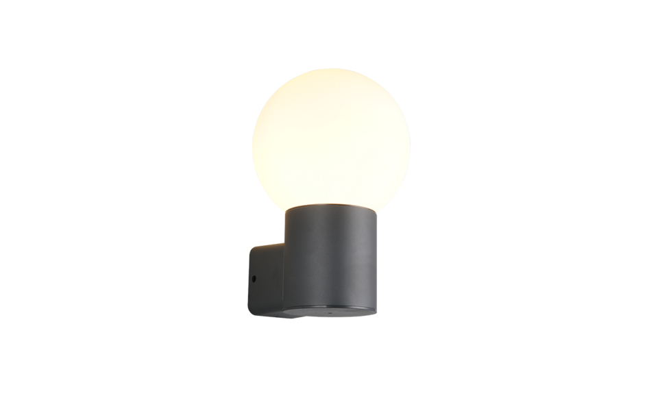 Trio Lighting Trio MURES wandlamp | E27 Fitting | antraciet met wit | Ø 18 cm | IP44 | excl. 1x E27 | max. 40W
