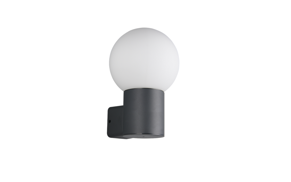 Trio Lighting Trio MURES wandlamp | E27 Fitting | antraciet met wit | Ø 18 cm | IP44 | excl. 1x E27 | max. 40W
