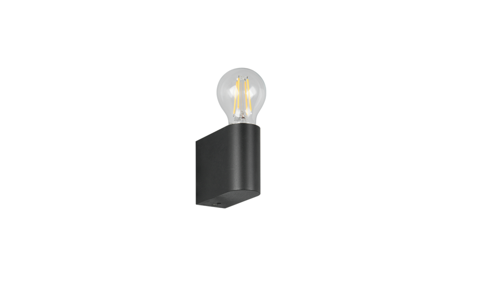 Trio Lighting Trio PRATELLA wall light | 1x E27 max 40W | black | IP20 | 8 cm