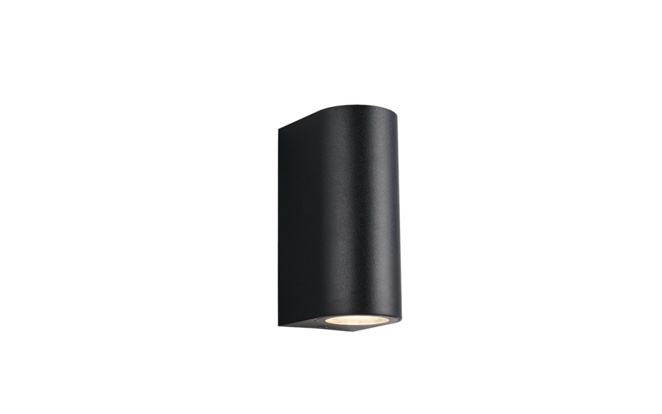 Trio Lighting Trio SORIA wandlamp | GU10 Fitting | mat zwart | 7 x 9 cm | IP44 | excl. 2x GU10 | max. 5W