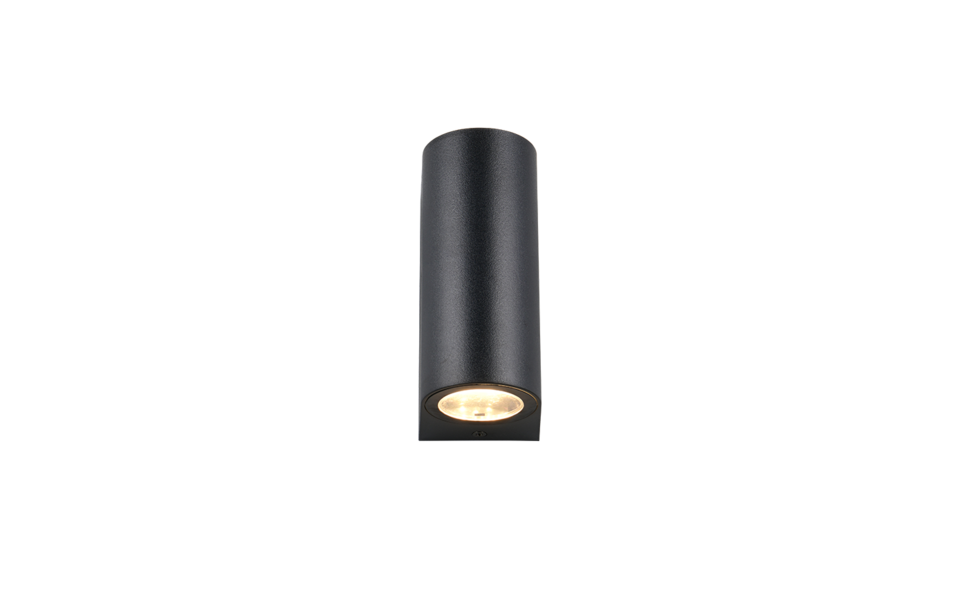 Trio Lighting Trio SORIA wandlamp | GU10 Fitting | mat zwart | 7 x 9 cm | IP44 | excl. 2x GU10 | max. 5W