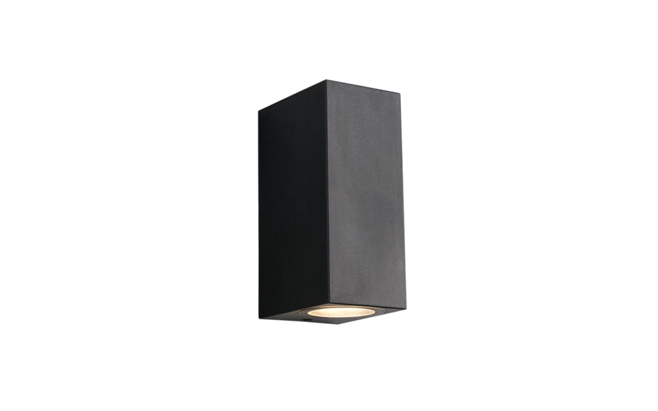 Trio Lighting Trio SORIA wandlamp | GU10 Fitting | mat zwart | 7 x 9 cm | IP44 | excl. 2x GU10 | max. 5W