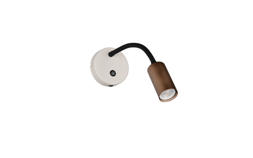 Trio Lighting Trio TARYN wall light | 1x GU10 | mocha brown | Ø 12 cm | IP20 | 42 cm