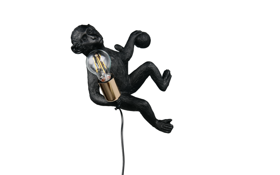 Trio Lighting Trio LOUY wandlamp | E27 Fitting | zwart | 35 x 20 cm | IP20 | excl. 1x E27 | max. 15W