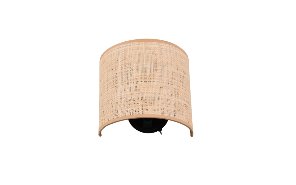 Trio Lighting Trio AIMEE wandlamp | E27 Fitting | mat zwart met natuurlijke afwerking | 23 x 12 cm | IP20 | excl. 1x E27 | max. 10W Trio Lighting Trio AIMEE wandlamp | E27 Fitting | mat zwart met natuurlijke afwerking | 23 x 12 cm | IP20 | excl. 1x E27 | max. 10W