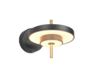 Trio Lighting Trio KEATON wall light | 10W | black with gold | Ø 30 cm | IP20 | 18.5 cm