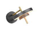 Trio Lighting Trio KEATON wall light | 10W | black with gold | Ø 30 cm | IP20 | 18.5 cm