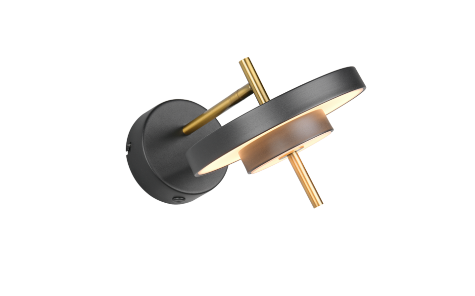 Trio Lighting Trio KEATON wall light | 10W | black with gold | Ø 30 cm | IP20 | 18.5 cm Trio Lighting Trio KEATON wall light | 10W | black with gold | Ø 30 cm | IP20 | 18.5 cm
