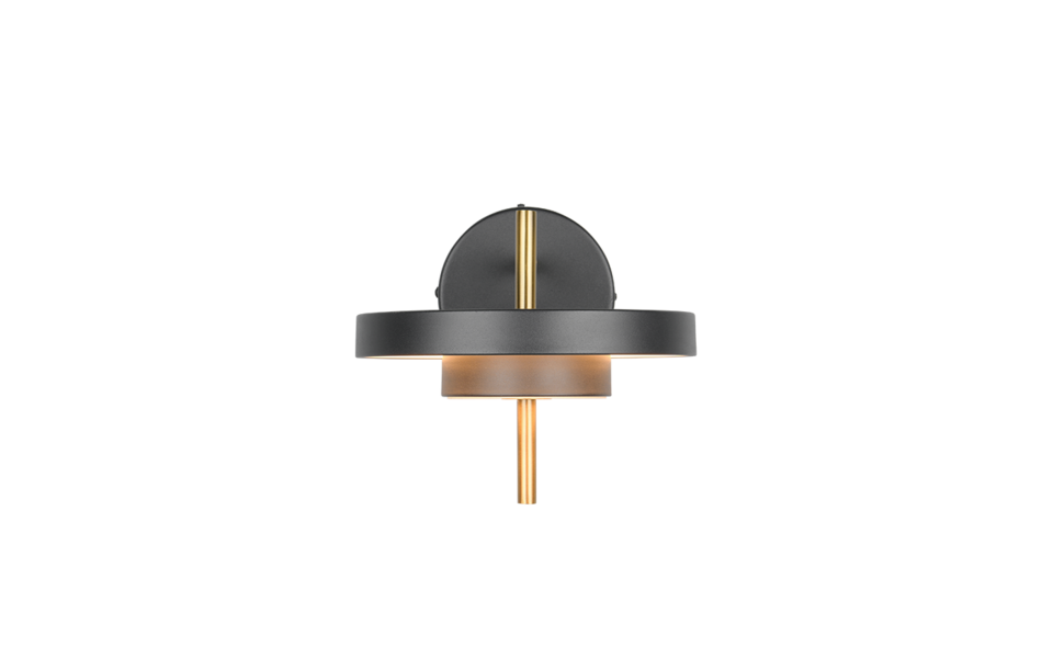 Trio Lighting Trio KEATON wandlamp | LED | zwart met goud | Ø 20 cm | IP20 | 1x 10W | 1200 lm | 2300+3000+4000K | dimbaar
