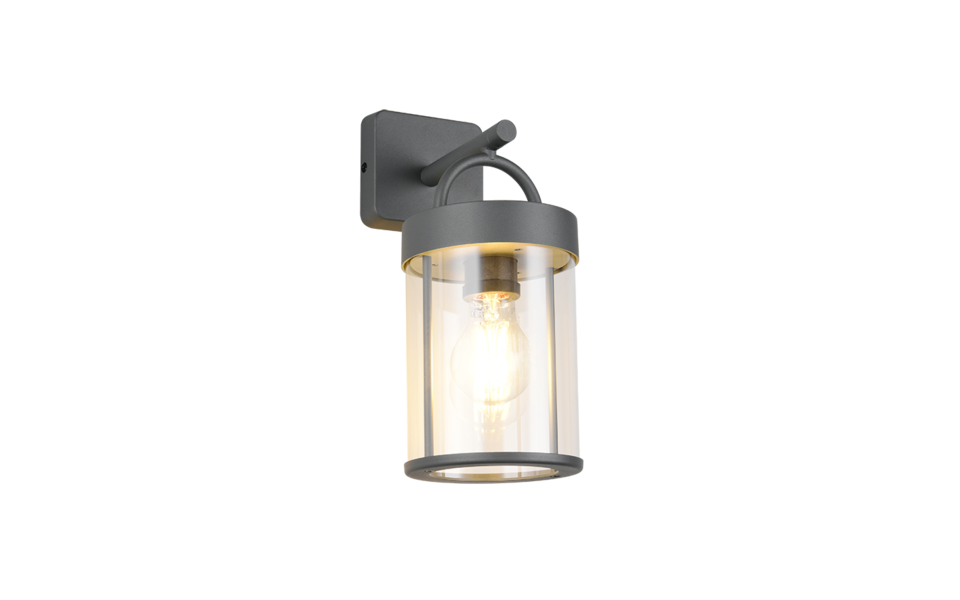 Trio Lighting Trio ALMERIA wandlamp | E27 Fitting | antraciet | 12,5 x 18 cm | IP44 | excl. 1x E27 | max. 28W