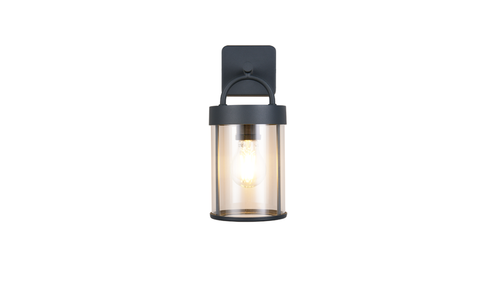 Trio Lighting Trio ALMERIA wandlamp | E27 Fitting | antraciet | 12,5 x 18 cm | IP44 | excl. 1x E27 | max. 28W