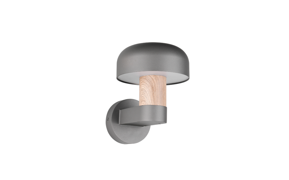 Trio Lighting Trio FRASER wandlamp | E27 Fitting | houtimitatie | 19 x 25 cm | IP54 | excl. 1x E27 | max. 10W