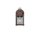 Trio Lighting Trio MIRANDE wandlamp | E27 Fitting | roestkleur met transparant | 11,5 x 14,5 cm | IP23 | excl. 1x E27 | max. 40W
