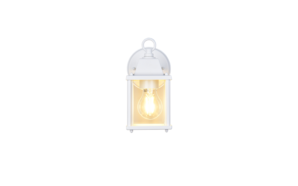 Trio Lighting Trio MIRANDE wandlamp | E27 Fitting | wit mat met transparant | 11,5 x 14,5 cm | IP23 | excl. 1x E27 | max. 40W