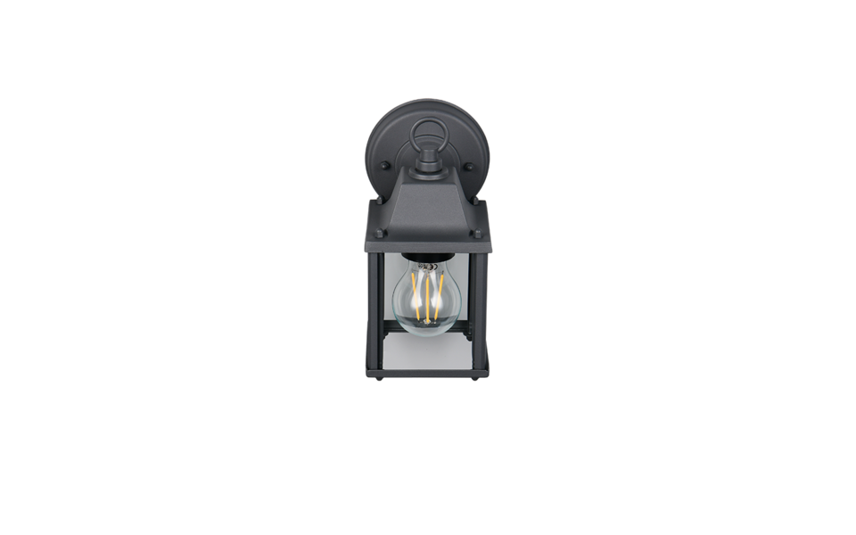 Trio Lighting Trio MIRANDE wandlamp | E27 Fitting | antraciet met transparant | 11,5 x 14,5 cm | IP23 | excl. 1x E27 | max. 40W