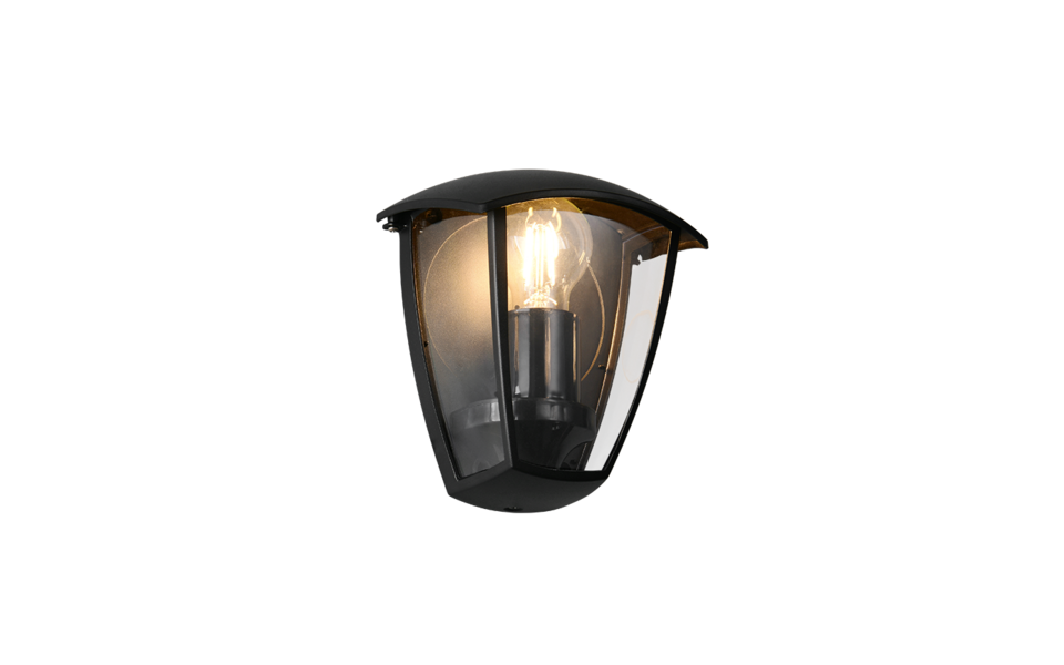 Trio Lighting Trio VENTA wandlamp | E27 Fitting | mat zwart | 18 x 13 cm | IP44 | excl. 1x E27 | max. 10W