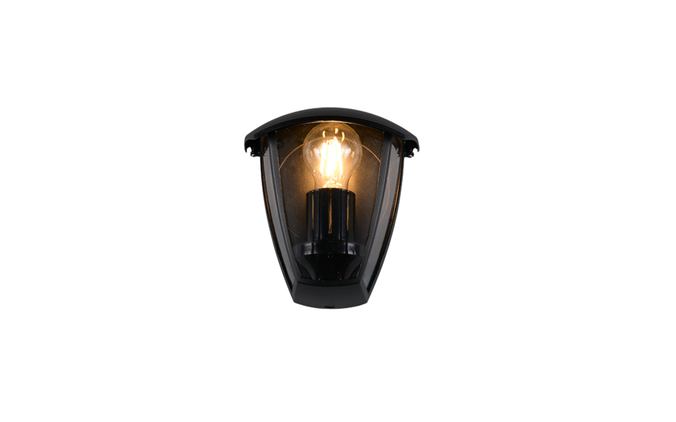 Trio Lighting Trio VENTA wandlamp | E27 Fitting | mat zwart | 18 x 13 cm | IP44 | excl. 1x E27 | max. 10W