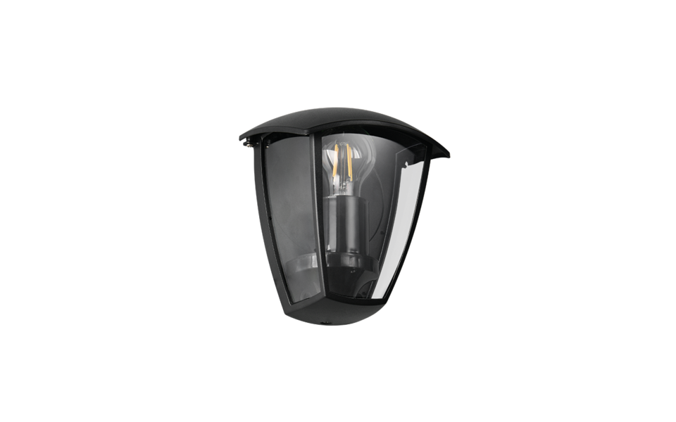 Trio Lighting Trio VENTA wandlamp | E27 Fitting | mat zwart | 18 x 13 cm | IP44 | excl. 1x E27 | max. 10W