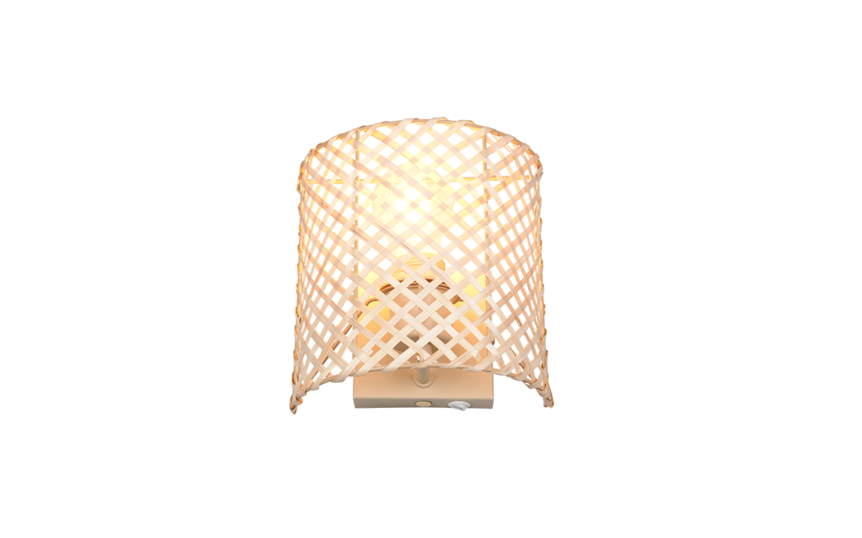 Trio Lighting Trio BINA wandlamp | E27 Fitting | beige met bruin | 19 x 10,5 cm | IP20 | excl. 1x E27 | max. 25W Trio Lighting Trio BINA wandlamp | E27 Fitting | beige met bruin | 19 x 10,5 cm | IP20 | excl. 1x E27 | max. 25W