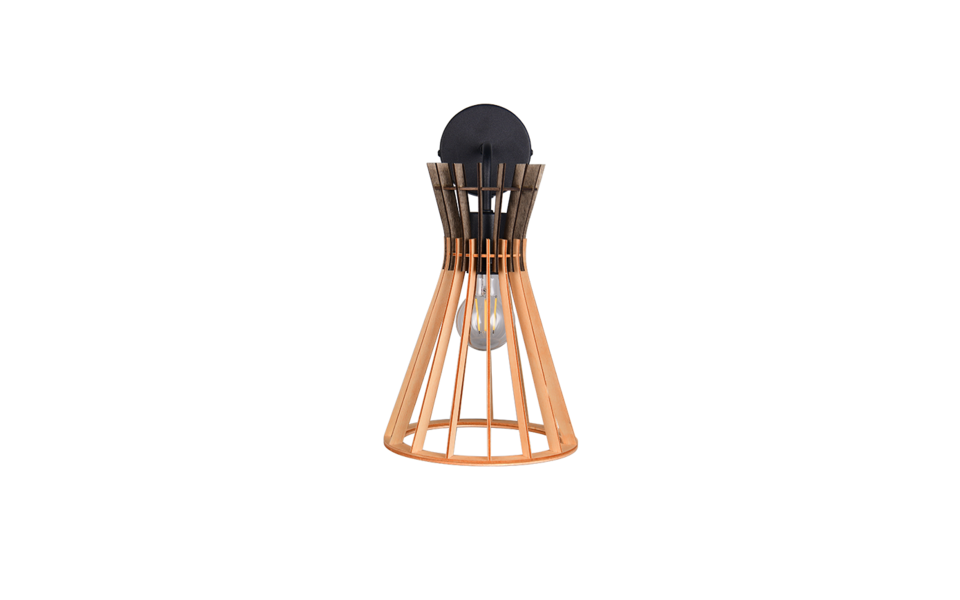 Trio Lighting Trio ALICE wandlamp | E27 Fitting | mat zwart met natuurlijke afwerking | 20 x 35,5 cm | IP20 | excl. 1x E27 | max. 10W Trio Lighting Trio ALICE wandlamp | E27 Fitting | mat zwart met natuurlijke afwerking | 20 x 35,5 cm | IP20 | excl. 1x E27 | max. 10W