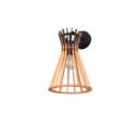 Trio Lighting Trio ALICE wandlamp | E27 Fitting | mat zwart met natuurlijke afwerking | 20 x 35,5 cm | IP20 | excl. 1x E27 | max. 10W