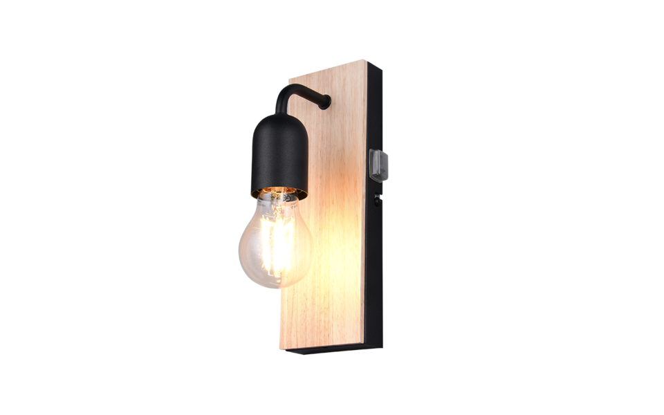 Trio Lighting Trio ARTURO wandlamp | E27 Fitting | houtkleur | 8 x 11 cm | IP44 | excl. 1x E27 | max. 10W
