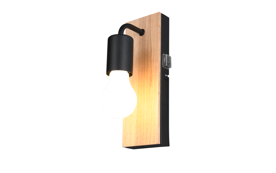 Trio Lighting Trio ARTURO wandlamp | E27 Fitting | houtkleur | 8 x 11 cm | IP44 | excl. 1x E27 | max. 10W